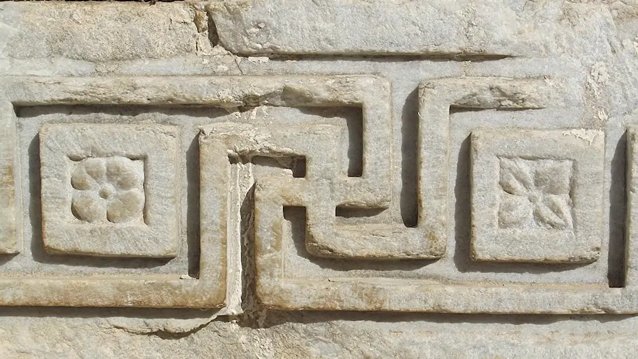 "Swastika Meanders" came from natural Mammoth Ivory features