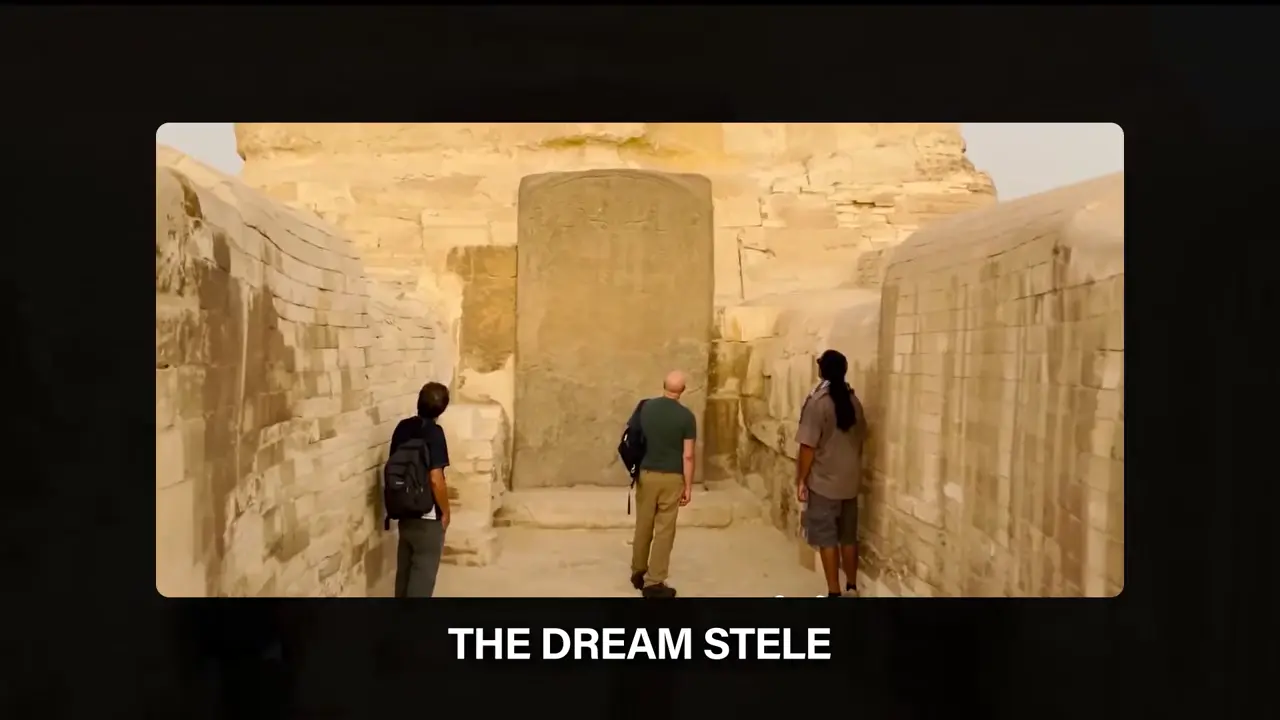 Dream Stele of Thutmose IV shows dual sphinx imagery likely representing single deity