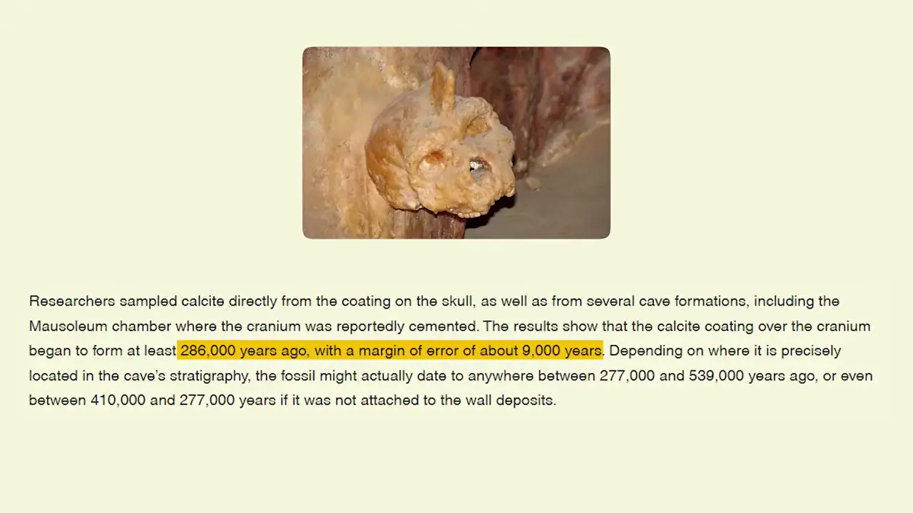 New uranium-series dating places Petralona skull at approximately 300,000 years