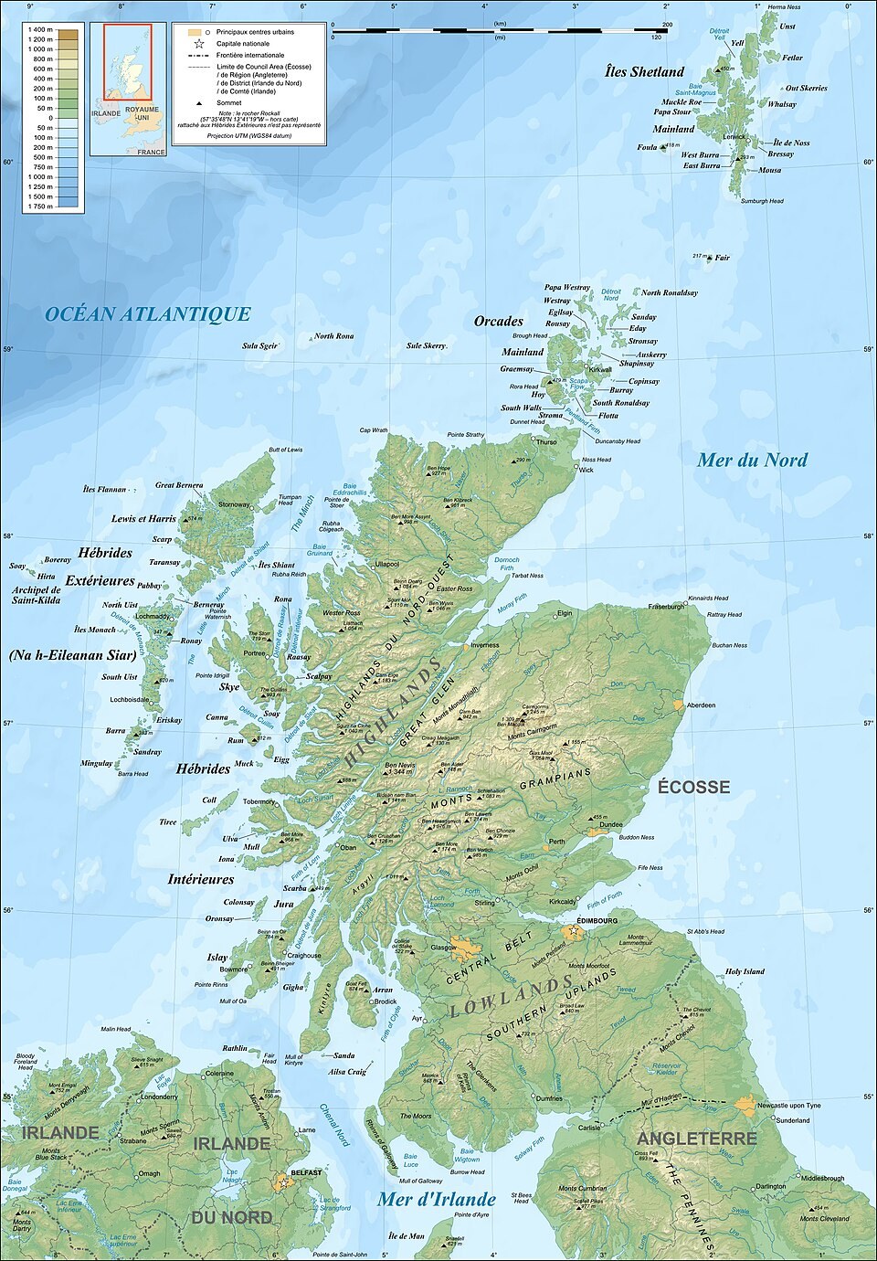 Scotland topographic map-fr