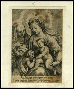 Dum puer ille sacer Christo sacra oscula ficit Prole fovet virgo te Caterina parens... / M. Antonius Grechius Senen F