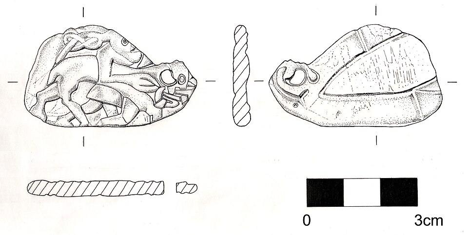 Early Medieval, Pendant. Line drawing Copyright Lisa Chapman (FindID 151371)
