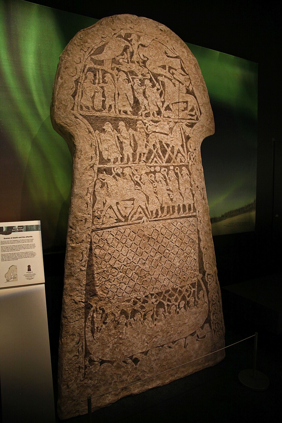 Vikings Tängelgårda image stone Gotland - 25901894206 Swedish History Museum (Historiska museet) MuseumsPartner exhibition "Vikings Beyond the legend" Australian National Maritime Museum Sydney 2013
