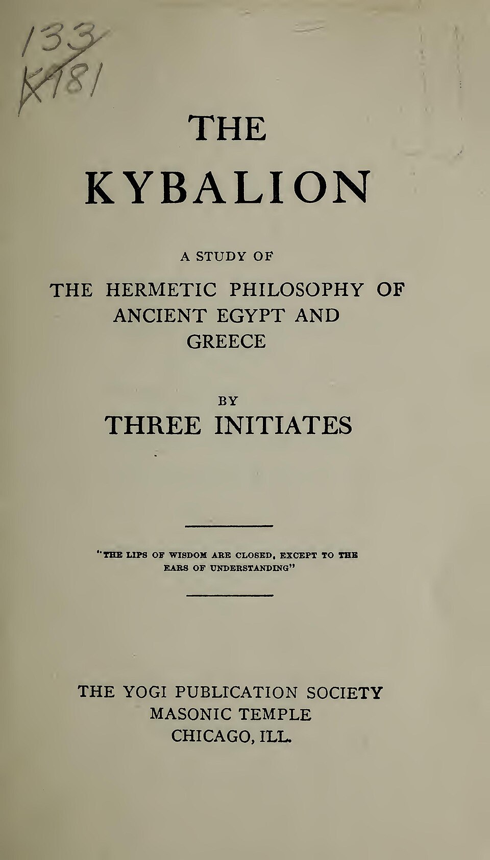 Kybalion 1908