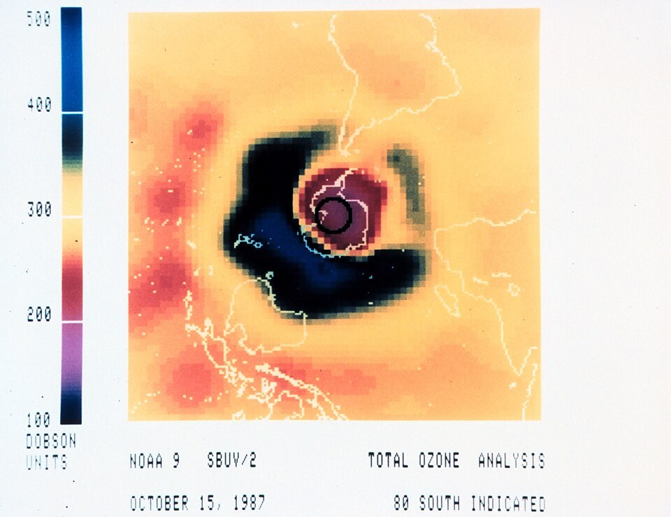 Satellite Image of Ozone Hole in 1987