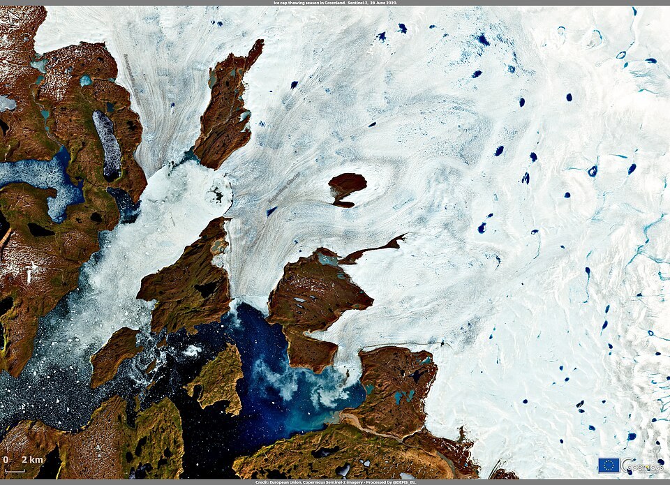 Ice cap thawing season in Greenland