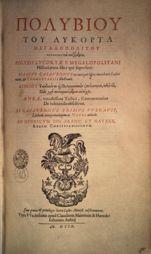 Polybius ed. Casaubon 1609 title