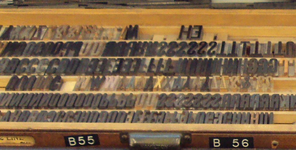 Letterpress type case
