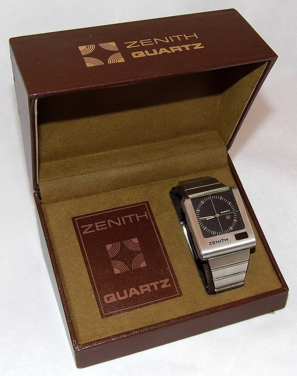Zenith Watches - Zenith Men's TimeCommand Wrist Watch, Quartz Movement, Analog Time With LED Digital Display, Black Dial, Swiss-Made, Circa 1975