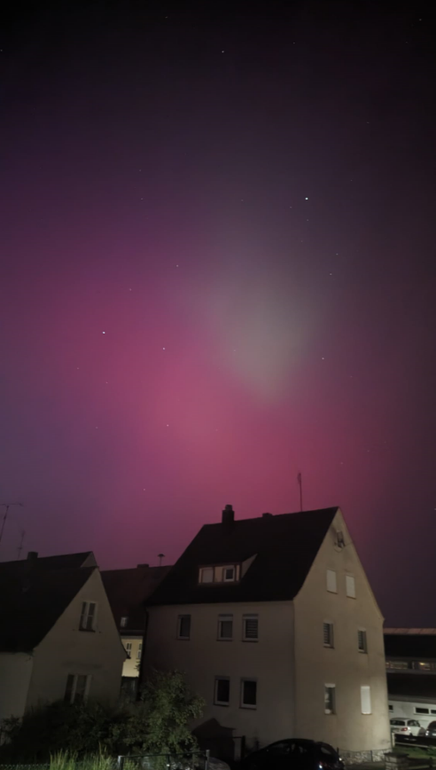 Aurora borealis in Pleinfeld, Germany, 2024 May 11